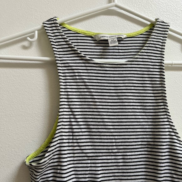 American Eagle Striped Ribbed Crop Tank Top S - Picture 2 of 4